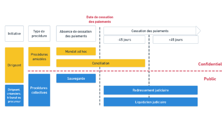 Graphique 3 : Synthèse des procédures judiciaires et de leurs conditions d’ouverture Source : auteurs