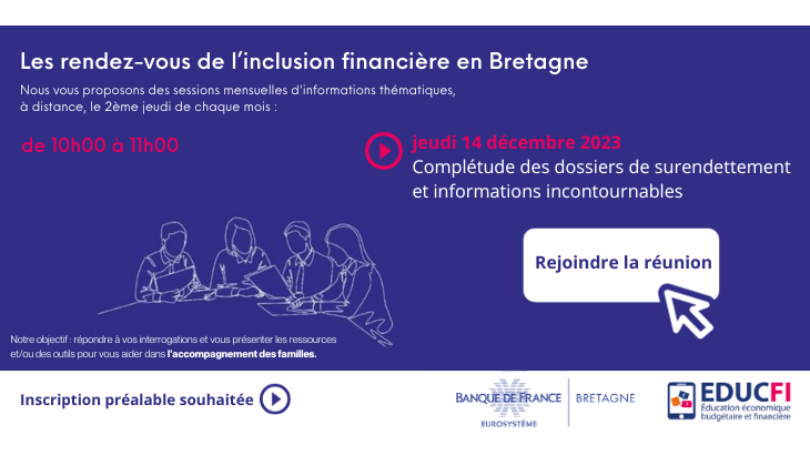 Les rendez-vous de l’inclusion financière en Bretagne: 14 décembre 2023