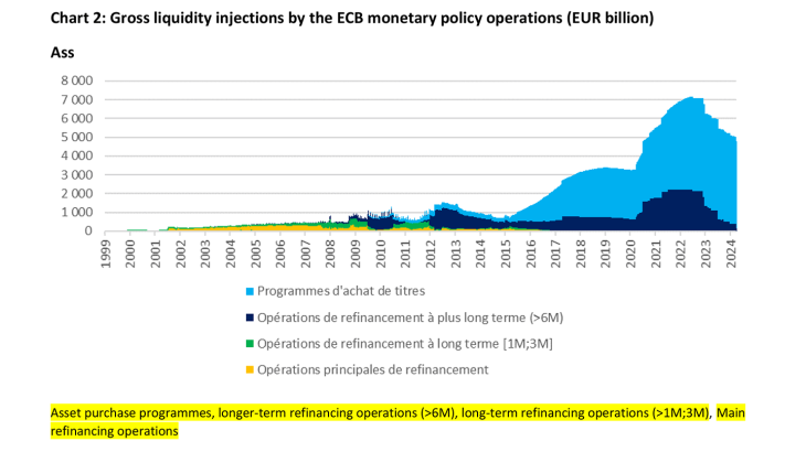 Chart 2: Gross liquidity injections by the ECB monetary policy operations (EUR billion)